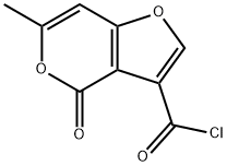 4H-Furo[3,2-c]pyran-3-carbonyl chloride, 6-methyl-4-oxo- (9CI),104270-66-8,结构式