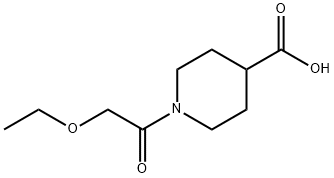 1-(エトキシアセチル)-4-ピペリジンカルボン酸 化学構造式