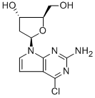 2-AMINO-4-CHLORO-7-(BETA-D-2-DEOXYRIBOFURANOSYL)PYRROLO-[2,3-D]PYRIMIDINE 化学構造式