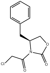(N-CHLOROACETYL)-(4S)-BENZYL-2-OXAZOLIDINONE 化学構造式