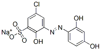 5-クロロ-2,2',4'-トリヒドロキシアゾベンゼン-3-スルホン酸ナトリウム 化学構造式