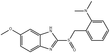 2-[[(5-メトキシ-1H-ベンゾイミダゾール-2-イル)スルフィニル]メチル]-N,N-ジメチルベンゼンアミン 化学構造式