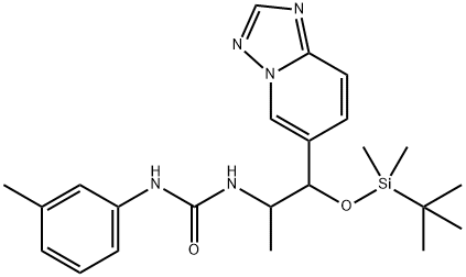 1043907-98-7 Urea, N-[2-[[(1,1-diMethylethyl)diMethylsilyl]oxy]-1-Methyl-2-[1,2,4]triazolo[1,5-a]pyridin-6-ylethyl]-N'-(3-Methylphenyl)-