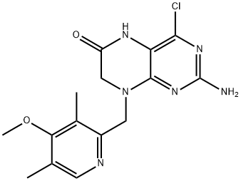 2-aMino-4-chloro-8-((4-Methoxy-3,5-diMethylpyridin-2-yl)Methyl)-7,8-dihydropteridin-6(5H)-one Structure