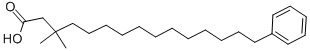 3,3-DIMETHYL-15-PHENYLPENTADECANOIC ACID, 104426-54-2, 结构式