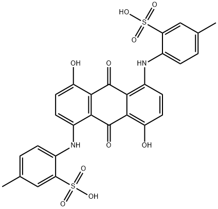 2,2'-[[(9,10-Dihydro-4,8-dihydroxy-9,10-dioxoanthracene)-1,5-diyl]bisimino]bis(5-methylbenzenesulfonic acid),10449-13-5,结构式