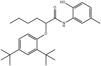 Hexanamide, 2-[2,4-bis(1,1-dimethylethyl)phenoxy]-N-(2-hydroxy-5-methylphenyl)- Structure