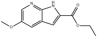 1H-Pyrrolo[2,3-b]pyridine-2-carboxylic acid, 5-Methoxy-, ethyl ester 化学構造式