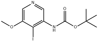 4-ヨード-5-メトキシピリジン-3-イルカルバミン酸TERT-ブチル 化学構造式