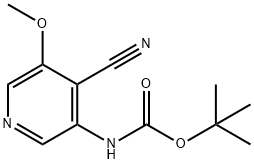(4-氰基-5-甲氧基吡啶-3-基)氨基甲酸叔丁酯 结构式