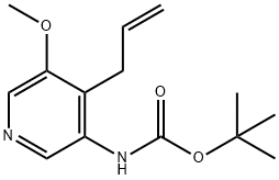 (4-烯丙基-5-甲氧基吡啶-3-基)氨基甲酸叔丁酯 结构式