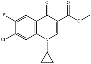 3-Quinolinecarboxylic acid, 7-chloro-1-cyclopropyl-6-fluoro-1,4-dihydro-4-oxo-, Methyl ester Struktur