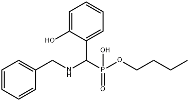 [(2-ヒドロキシフェニル)[(フェニルメチル)アミノ]メチル]ホスホン酸水素ブチル 化学構造式