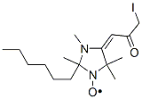 2-hexyl-2,3,5,5-tetramethyl-4-(3-iodo-2-oxopropylidene)imidazolidine-1-oxyl 化学構造式