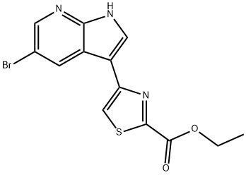 2-Thiazolecarboxylic acid, 4-(5-broMo-1H-pyrrolo[2,3-b]pyridin-3-yl)-, ethyl ester 化学構造式