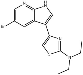 2-ThiazolaMine, 4-(5-broMo-1H-pyrrolo[2,3-b]pyridin-3-yl)-N,N-diethyl- 化学構造式