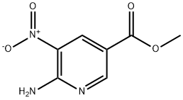 6-アミノ-5-ニトロピリジン-3-カルボン酸メチル 化学構造式