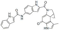 1H-Indole-2-carboxamide, N-(2-((4,5,8,8a-tetrahydro-7-methyl-4-oxocycl opropa(c)pyrrolo(3,2-e)indol-2(1H)-yl)carbonyl)-1H-indol-5-yl)-, (7bS) - 结构式