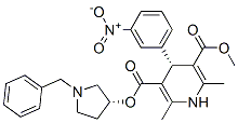 3,5-Pyridinedicarboxylic acid, 1,4-dihydro-2,6-dimethyl-4-(3-nitrophenyl)-, methyl 1-(phenylmethyl)-3-pyrrolidinyl ester, [R-(R*,R*)]-|