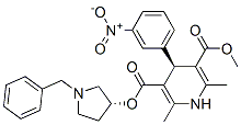 3,5-Pyridinedicarboxylic acid, 1,4-dihydro-2,6-dimethyl-4-(3-nitrophenyl)-, methyl 1-(phenylmethyl)-3-pyrrolidinyl ester, [R-(R*,S*)]- Structure