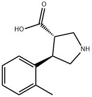 (3S,4R)-4-邻甲苯基吡咯烷-3-羧酸,1047651-73-9,结构式