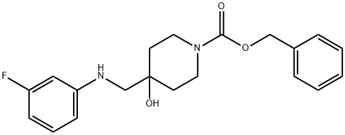 Benzyl 4-{[(3-fluorophenyl)amino]methyl}-4-hydroxypiperidine-1-carboxylate Struktur