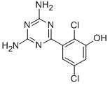 3-(4,6-Diamino-s-triazinyl)-2,5-dichlorophenol 化学構造式