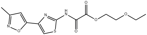 2-ethoxyethyl N-(4-(3-methyl-5-isoxazolyl)-2-thiazolyl)oxamate, 104777-03-9, 结构式
