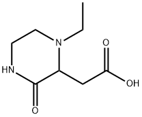 (1-エチル-3-オキソピペラジン-2-イル)酢酸 化学構造式