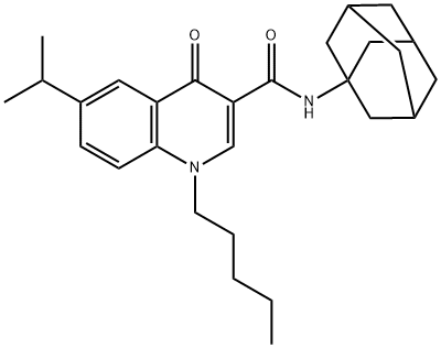 N-(Adamant-1-yl)-6-isopropyl-4-oxo-1-pentyl-1,4-dihydroquinolin-3-carboxamide Struktur