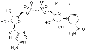 Β-ニコチンアミドアデニンジヌクレオチド, 還元型 二カリウム塩 化学構造式