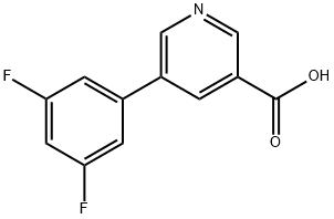 5-(3,5-difluorophenyl)pyridine-3-carboxylic acid Struktur
