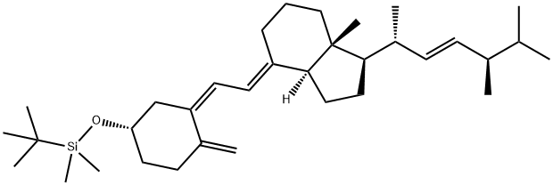 tert-Butyl-dimethyl-(4-methylene-3-{2-[7a-methyl-1-(1,4,5-trimethyl-hex-2-enyl)-octahydro-inden-4-ylidene]-ethylidene}-cyclohexyloxy)-silane Structure