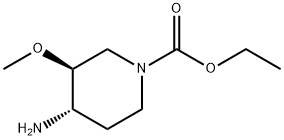1-Piperidinecarboxylicacid,4-amino-3-methoxy-,ethylester,trans-(9CI),104860-32-4,结构式