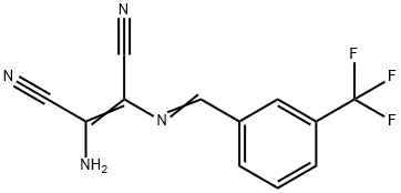 (Z)-2-amino-3-({(E)-[3-(trifluoromethyl)phenyl]methylidene}amino)-2-butenedinitrile 结构式