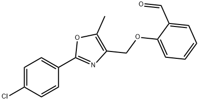 2-{[2-(4-chlorophenyl)-5-methyl-1,3-oxazol-4-yl]methoxy}benzaldehyde Struktur