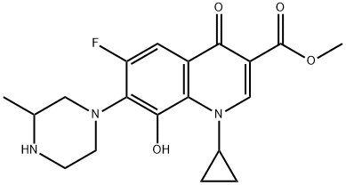 Methyl 1-cyclopropyl-6-fluoro-8-hydroxy-7-(3-Methylpiperazin-1-yl)-4-oxo-1,4-dihydroquinoline-3-carboxylate Struktur