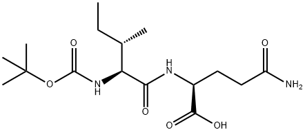 (2S)-5-amino-2-[[(2S,3S)-3-methyl-2-[(2-methylpropan-2-yl)oxycarbonylamino]pentanoyl]amino]-5-oxo-pentanoic acid 化学構造式