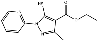 1H-PYRAZOLE-4-CARBOXYLIC ACID, 5-MERCAPTO-3-METHYL-1-(2-PYRIDINYL)-, ETHYL ESTER,104909-31-1,结构式