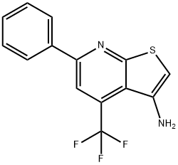 6-Phenyl-4-(trifluoromethyl)thieno-[2,3-b]pyridin-3-amine Struktur