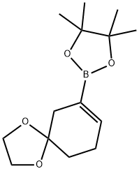 4,4,5,5-Tetramethyl-2-(1,4-dioxaspiro[4.5]dec-7-en-7-yl)-1,3,2-dioxaborolane
 化学構造式
