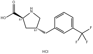 (2S,4R)-4-(3-(trifluoroMethyl)benzyl)pyrrolidine-2-carboxylic acid hydrochloride Structure