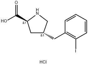 (2S,4R)-4-(2-iodobenzyl)pyrrolidine-2-carboxylic acid hydrochloride Structure
