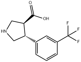 (3S,4R)-4-(3-(TRIFLUOROMETHYL)PHENYL)PYRROLIDINE-3-CARBOXYLIC ACID Structure