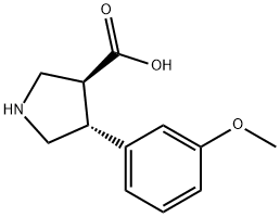 (3R,4S)-4-(3-Methoxyphenyl)pyrrolidine-3-carboxylic acid 化学構造式