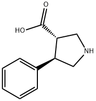 (3S,4R)-4-苯基吡咯烷-3-羧酸, 1049984-33-9, 结构式