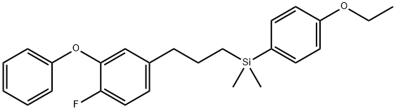 1-[3-[(4-エトキシフェニル)ジメチルシリル]プロピル]-4-フルオロ-3-フェノキシベンゼン 化学構造式