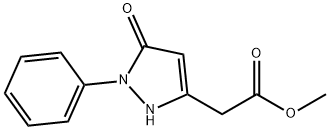 甲基 (5-OXO-1-PHENYL-2,5-DIHYDRO-1H-PYRAZOL-3-YL)乙酸酯, 105041-27-8, 结构式