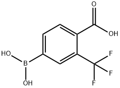 4-硼酸基-2-(三氟甲基)苯甲酸, 1050424-03-7, 结构式