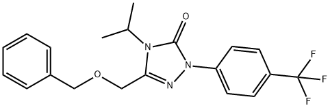 3-((苄氧基)甲基)-4-异丙基-1-(4-(三氟甲基)苯基)-1H-1,2,4-噻唑-5(4H)-酮,1050441-88-7,结构式